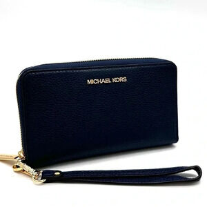 Michael Kors JST LG Flat MF Phone Case Wallet Navy Blue (NWT)